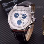 Copy Breitling Chronomat  Leather Strap White dial Chronograph Timepiece